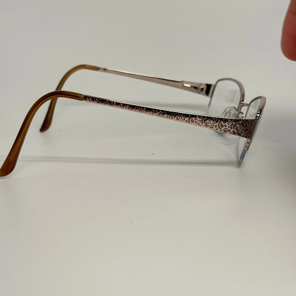 Sophia Loren M276 Zyloware Rose Gold Filigree Semi  Eyeglass Frames 51-18-135